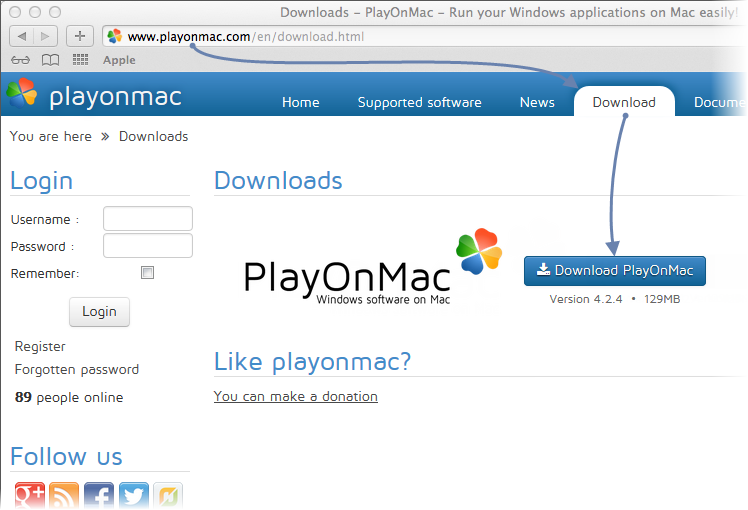 Скачивание PlayOnMac